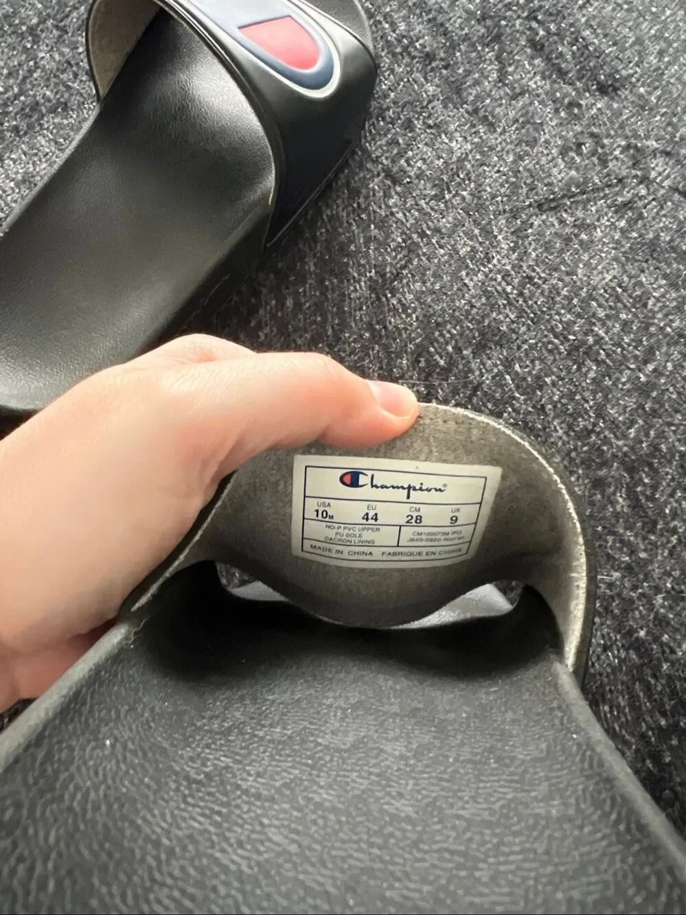 Men’s Champion Logo Slides size 10